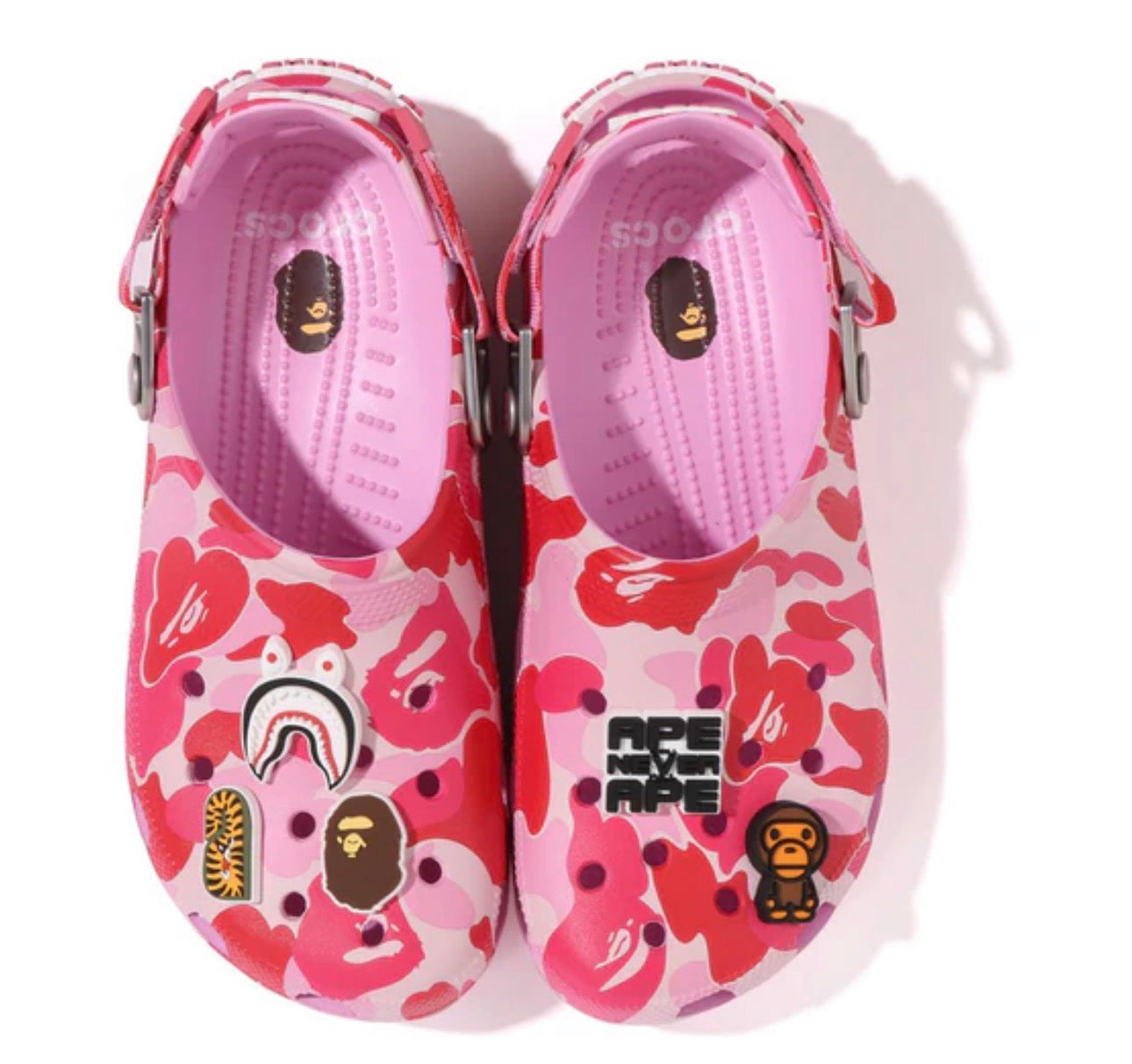 Pink Camo Bape Crocs