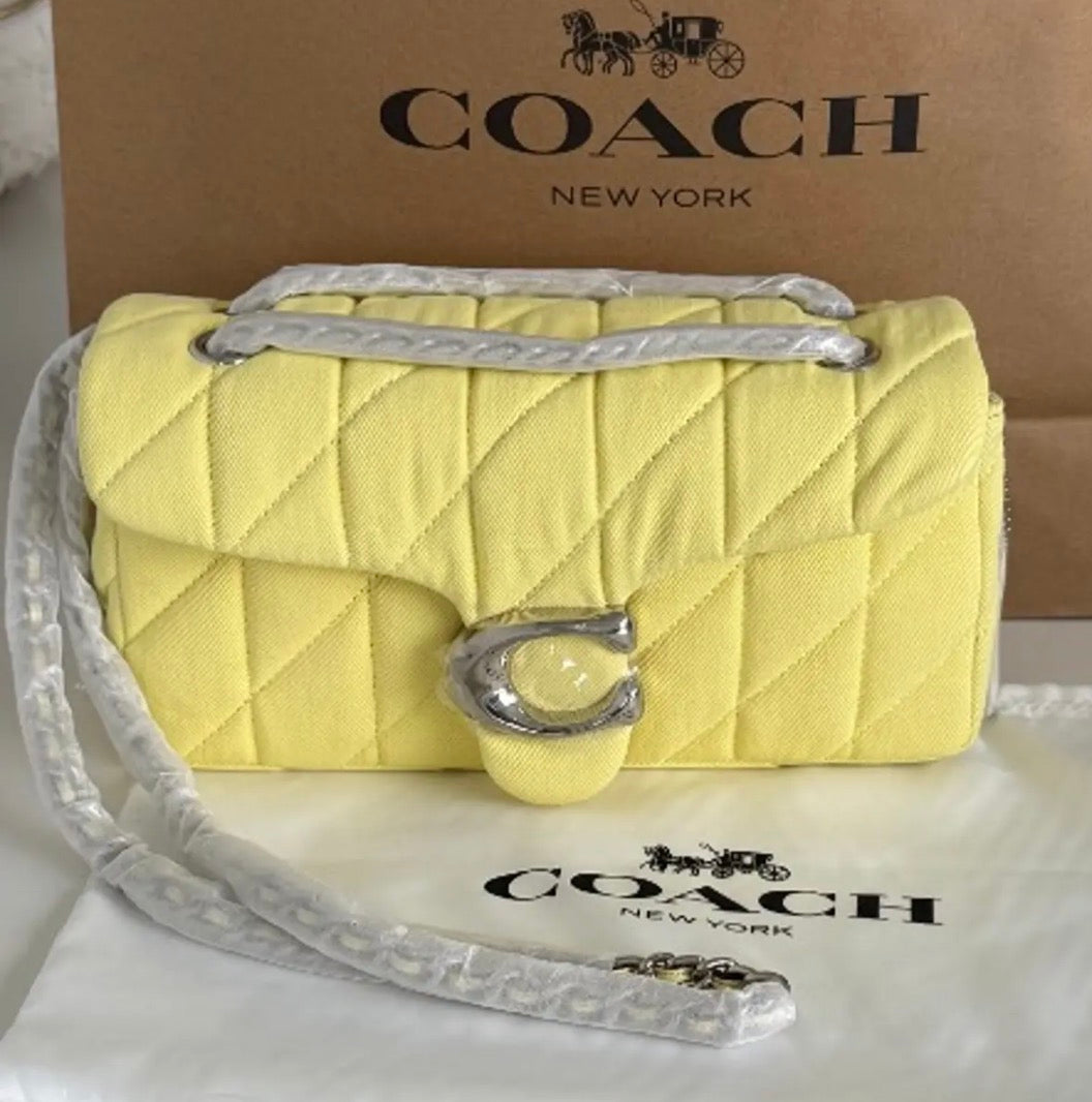 Yellow Denim Tabby Bag
