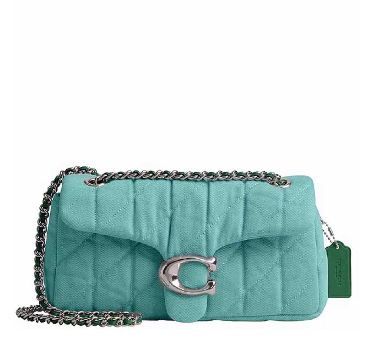Teal Denim Tabby Bag