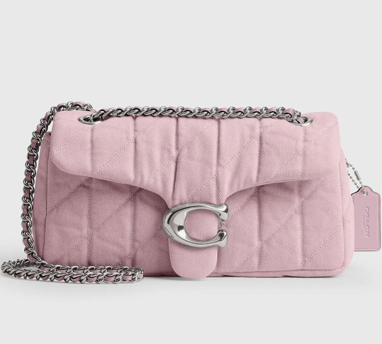 Pink Denim Tabby Bag